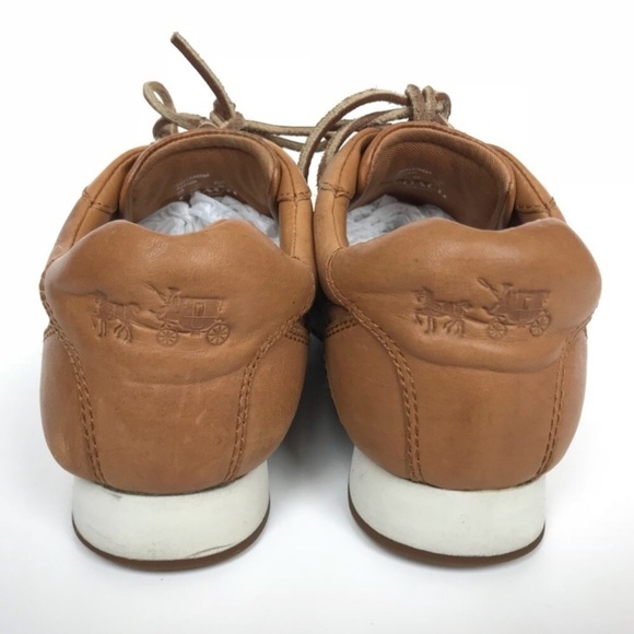Coach Raeann Brown Leather Sneaker Shoes 6 - Picture 2 of 8